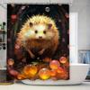 Vivid Animal Wall Art Shower Curtain Hedgehog Coral Design For Bathroom Decoration (Size72 X 72)