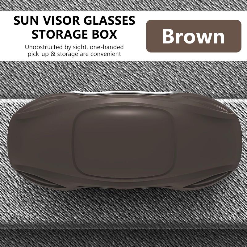 SEAMETAL Car Glasses Case Portable Press Switch Car Sun Visor Sunglasses Holder ABS With Flocking Lining Glasses Box Universal