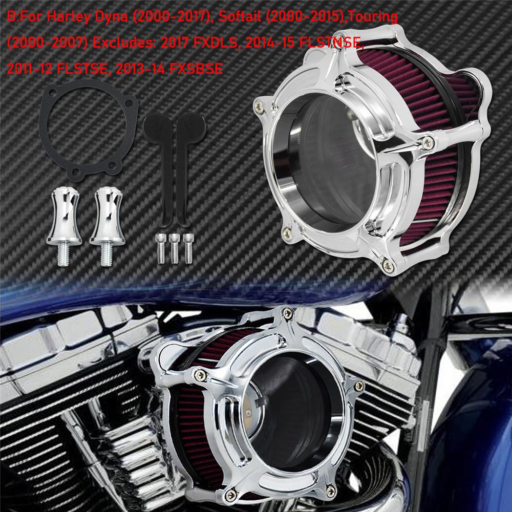 Motorcycle Air Filter Air Cleaner Kit CNC Intake System Chrome For Harley Sportster Dyna Softail Touring 883 1200 Electra Glide