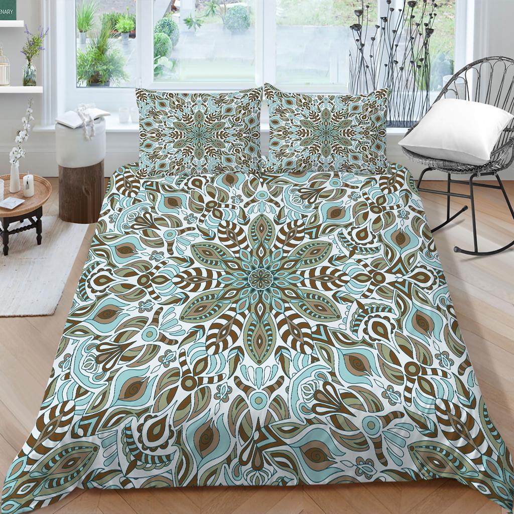 3D Bohemian Printed Bedding Single Double Bed Full Size Tropical Pattern Pillowcase and Quilt Cover Comfortable Home Decoration