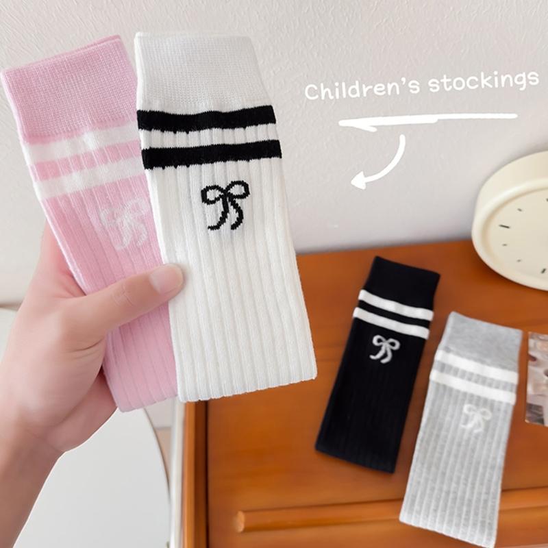 Pair Kids Long Tube Socks Fashionable Kids Socks Comfortable Fit Cotton Socks Knee Length Socks for Girls Ages 3 To 12