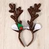 Christmas Headband Reindeer Antler for Kids and Women with Bell 1 Piece Brown