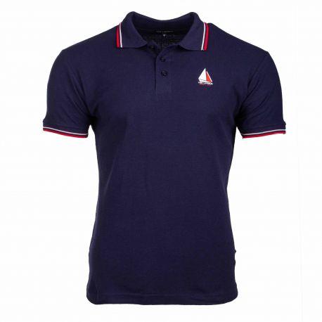Short-sleeved Polo Shirt with Edging Collar Fabre Man TED LAPIDUS