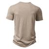 2023 Spring/Summer Men's Bamboo Cotton Henley Polo Tee - Casual Loose Fit, European Size