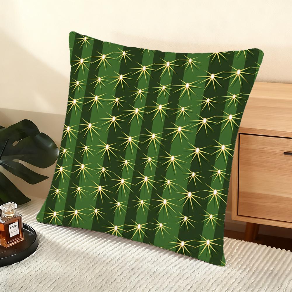 Cactus Pattern Cushion Cover Soft Short Plush Pillow Cover Smooth Cozy Texture Aesthetic Cushion Case Home Decor
