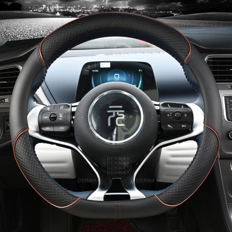 for BYD Dolphin Atto3 Atto 3 EV Yuan Plus   Microfiber Leather Sport D Shape Car Steering Wheel Cover Auto Accessories