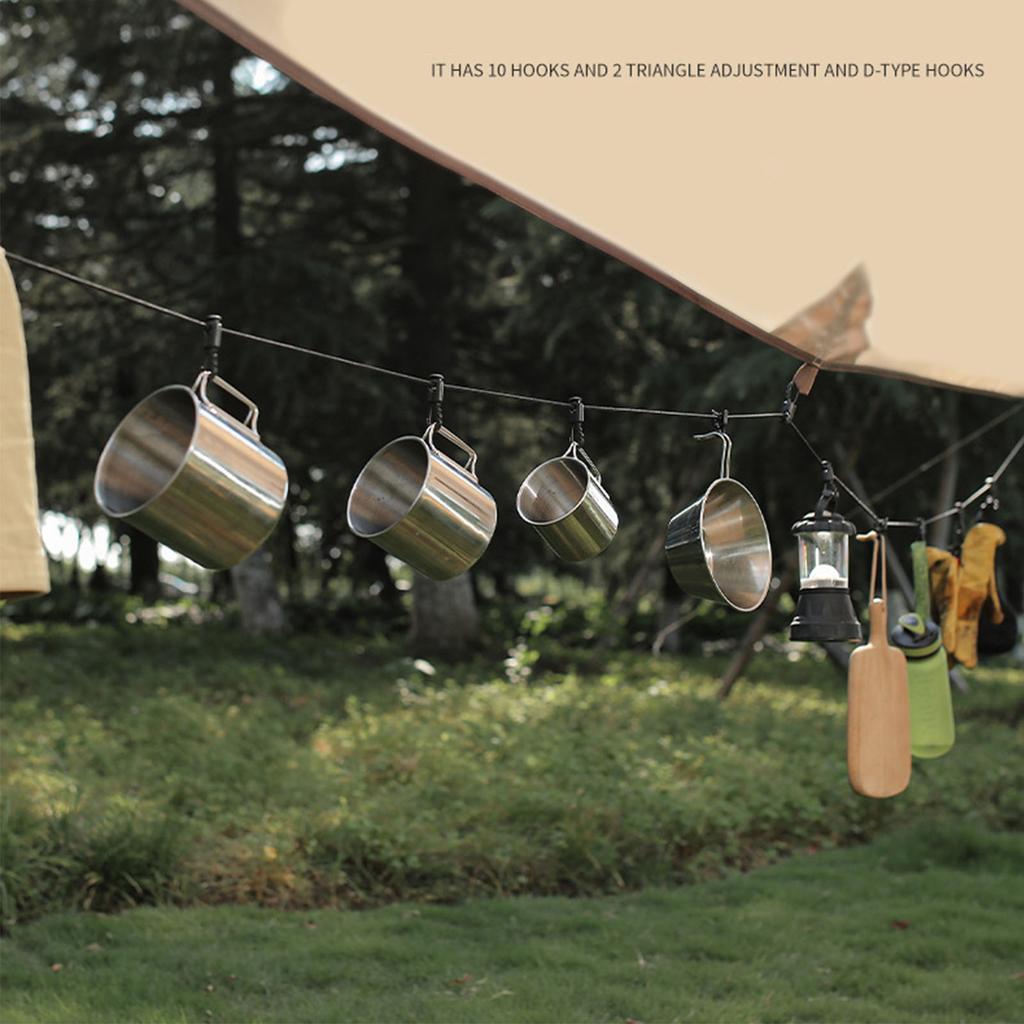 Campsite Storage Strap Portable Windproof Multifunctional Adjustable Outdoor Camping Clothesline