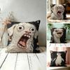D Scream Animals Retro Kissenbezug Seidiger Kurzer Plüsch Versteckter Reißverschluss Staubdicht Sofakissenbezug Für Heimdekoration