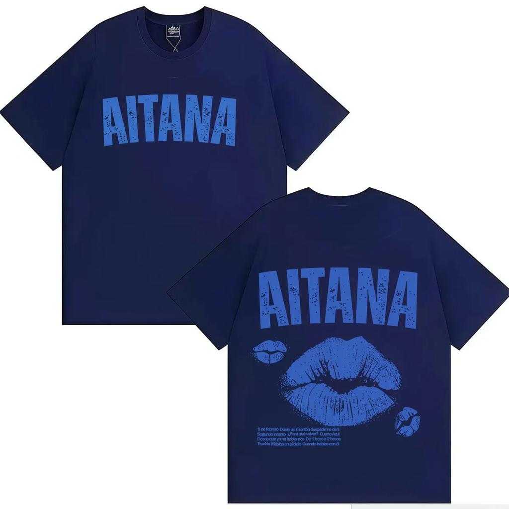 Rapper Aitana 2026 Doppelseitiger Print Grafik T-Shirts Herren Damen Lässig Sommer Harajuku Übergroßes Kurzarm-T-Shirt Unisex