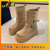 Popular Fashion and Thin Retro Women's Medium Boots 2025 Autumn New Super Fire Thick-soled Comfortable Martin Boots Women's