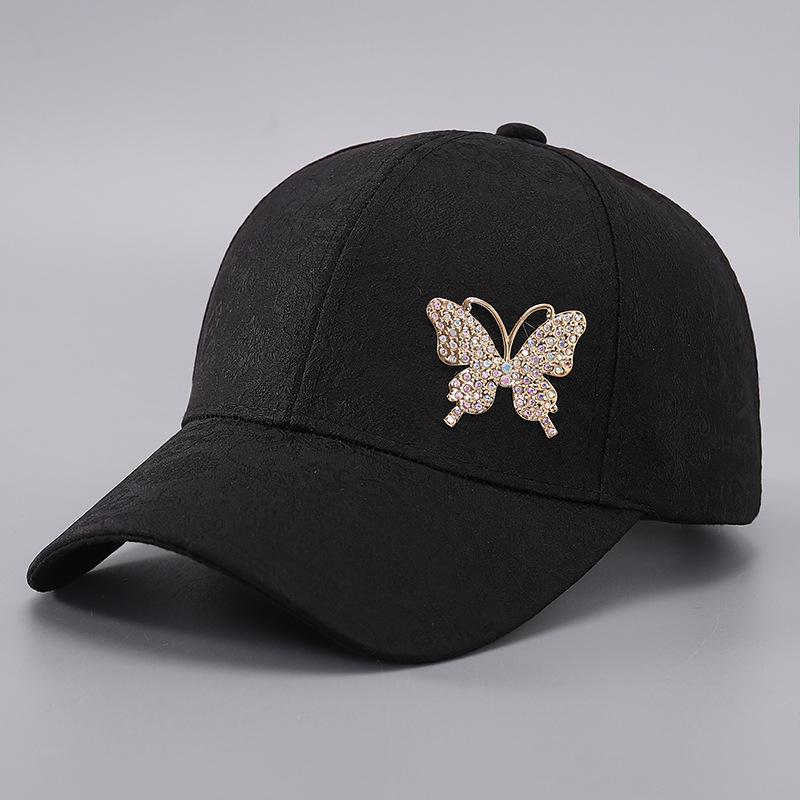 Butterfly Decorative Baseball Cap Women's European and American Breathable Curved Brim Sunshade Cap Spot