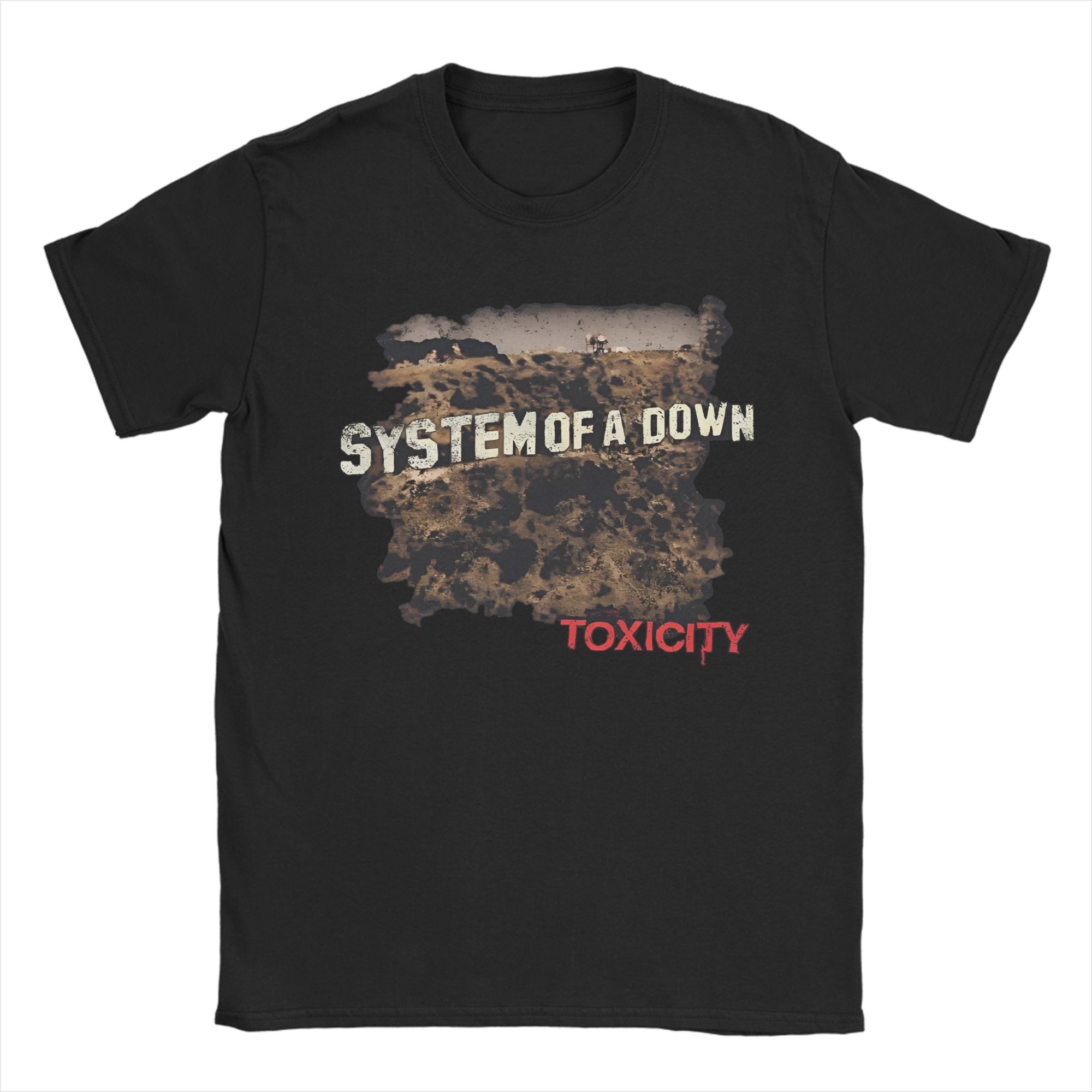 

System Of A Down Standard Painted Faces TShirts for Men Funny Pure Cotton Tees Round Neck Short Sleeve T Shirt Summer Tops 4XL