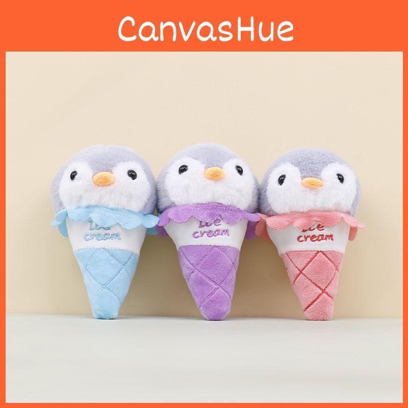 Cute Cream Ice Penguin Plush Pendant Keyring With Embroidered Design Letters