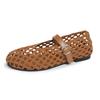 Soft Leather Version of Hand-woven Mary Jane Shoes, Children's Soft Soles Are Not Tired Feet, Single Shoes, Summer Hollow Breathable Hole Sandals