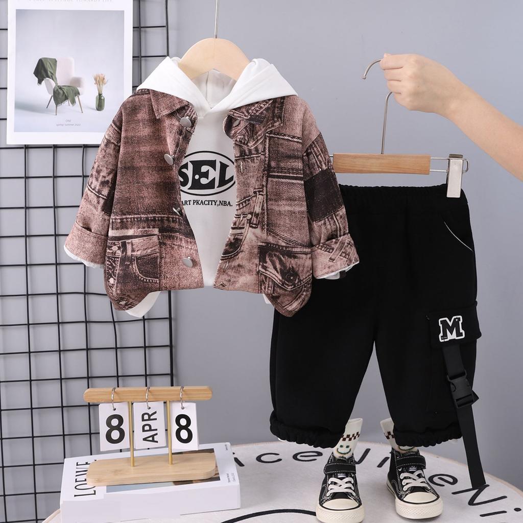 Kids Casual Long-Sleeve Set, Comfortable Daily Wear Outfits
