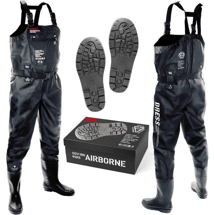 [Dress] Waders Chest High Waders Radial Sole AIRBORNE XXL (Height 180-185cm, Boots 28-28.5cm) Black
