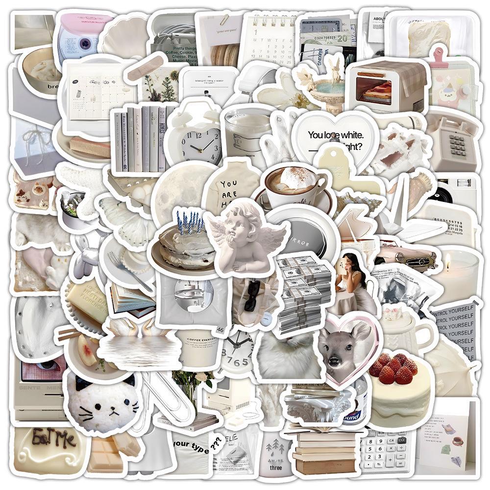 60 listů vícebarevných samolepek ve stylu INS: Realistické malé předměty v modré, růžové, fialové, žluté a zelené barvě