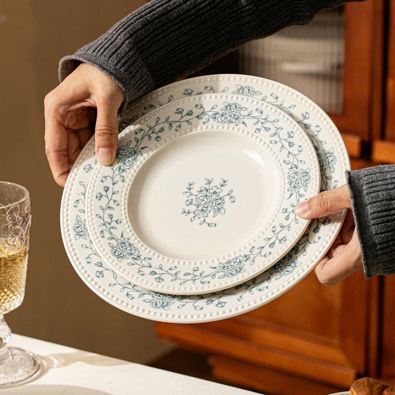 OIMG French Retro Rose Dinner Plate