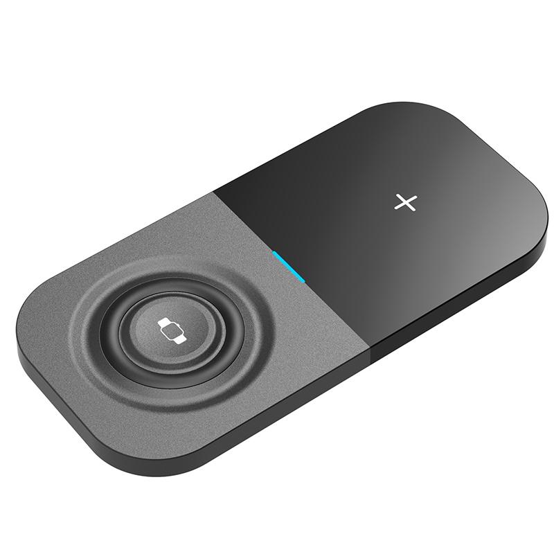

T2A 2-in-1 15W Wireless Charging Station for Apple Watch Series,Mobile Phone Wireless Charger Black