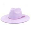 Unisex Suede Felt Fedora Hat Wide Brim Flat Edge Elegant Classic Gentleman Hat