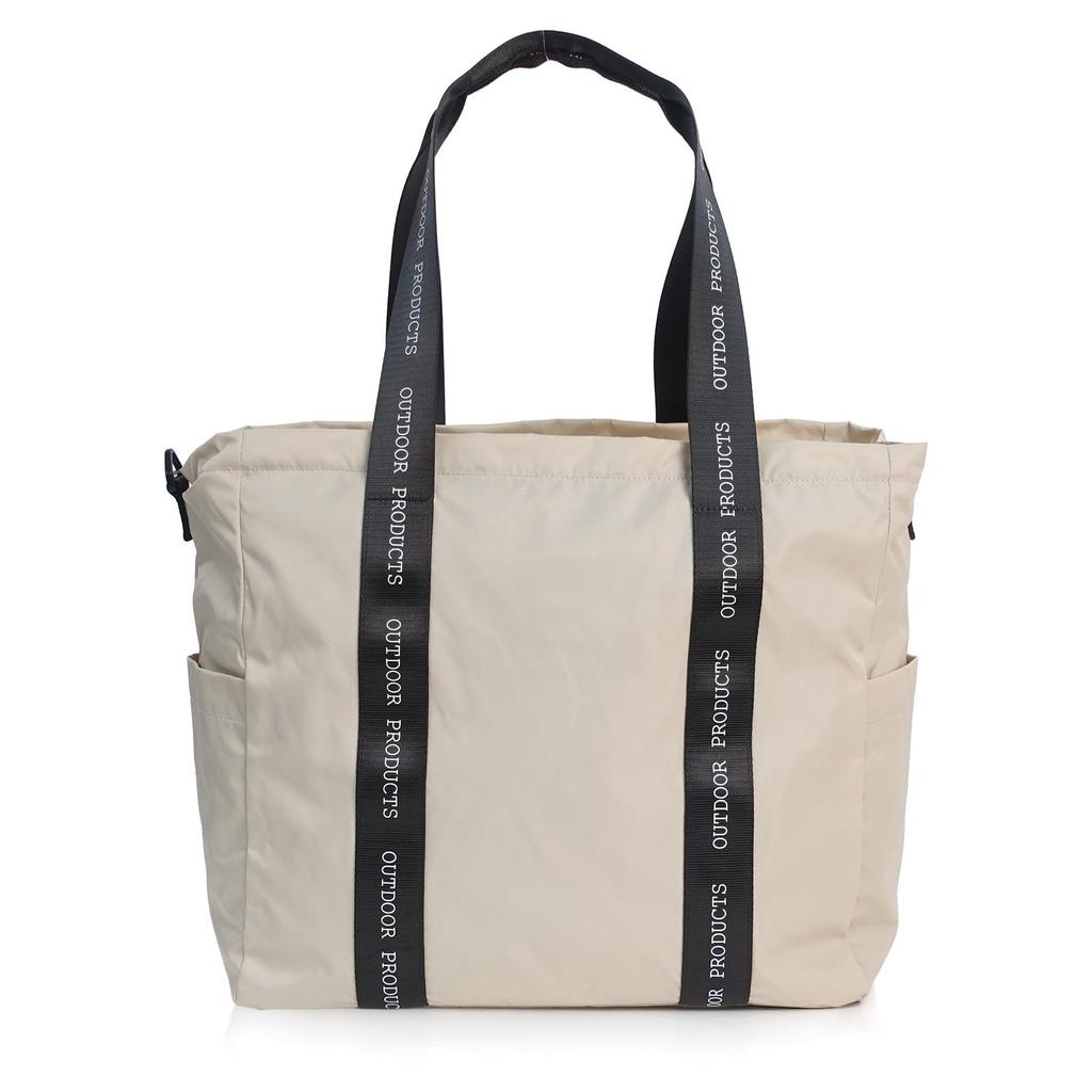 Outdoor Products 2-Way Shoulder Bag/Tote Bag with Luster Twill and Logo Tape, Nylon, A4 Size Storage, Large Capacity