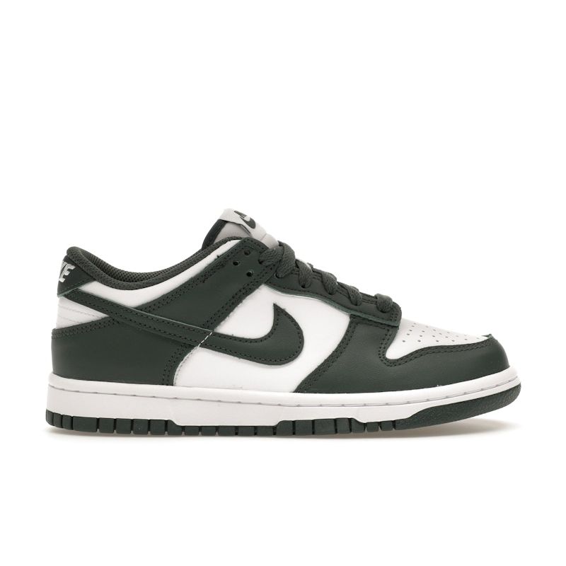 

Nike Dunk Low GS White/Vintage Green Leather Retro Lifestyle Shoes FB9109-120 35.5
