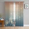 Abstract Card With Dandelions Tulle Sheer Curtains for Living Room the Room Bedroom Kitchen Decoration Voile Organza Curtains