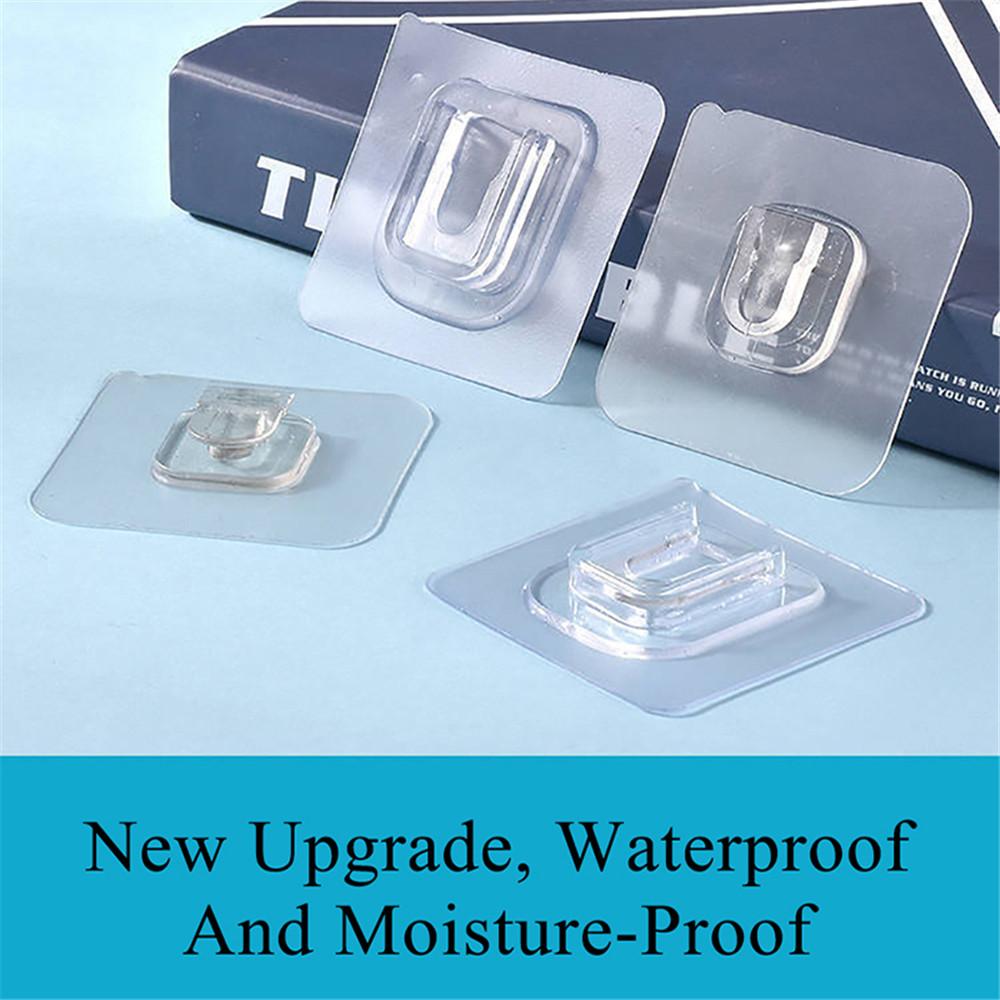 10 Pairs Double-Sided Adhesive Wall Hooks Hanger Strong Hooks Suction Cup Sucker Wall Storage Holder For Kitchen Bathroom