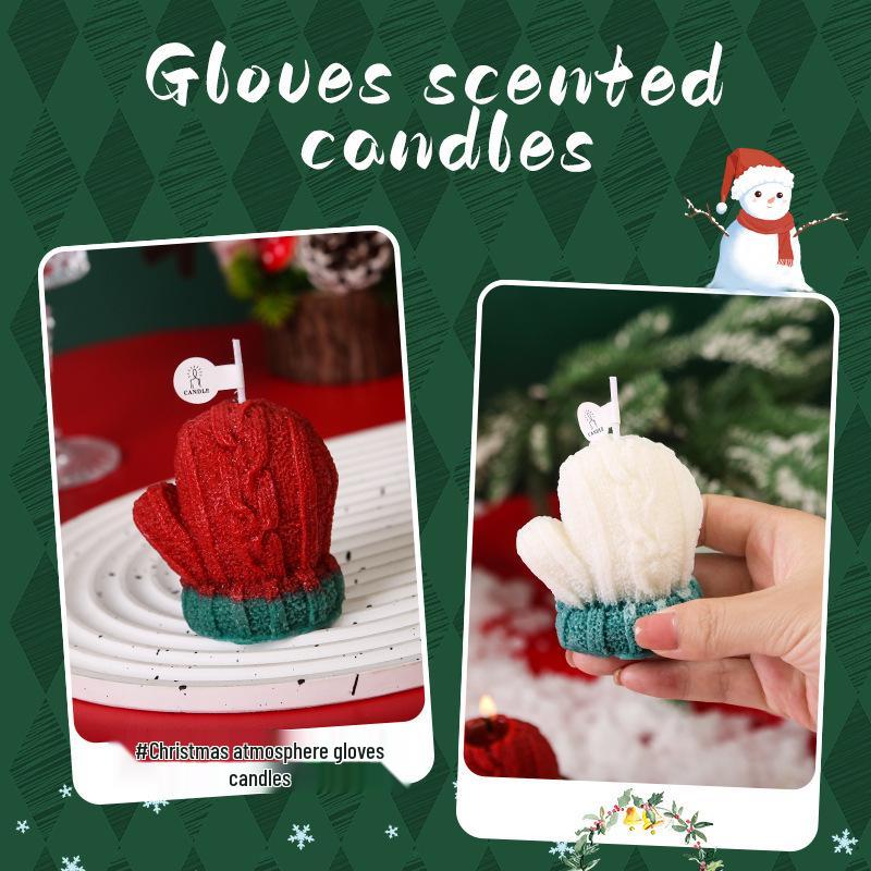 

Подарочный набор: долгоиграющая ароматическая свеча и вязаные шерстяные рождественские перчатки Orange Chamomile