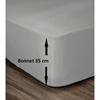 Spannbettlaken aus 100 % Baumwolle, 180 x 200 cm – 35 cm Kappe – Hellgrau