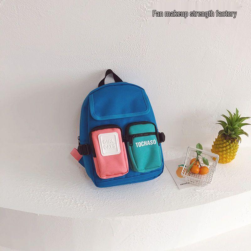 Japanese Style Color Block Backpack for Boys, Ages 3-5 - Durable, Trendy Travel and School Bag for Kindergarten (Small Size)