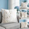 Boho Neutral Pressed Wildflower Cushion Cover Breathable Organic Cushion Covers Machine Washable WrinkleResistant Soft Durable