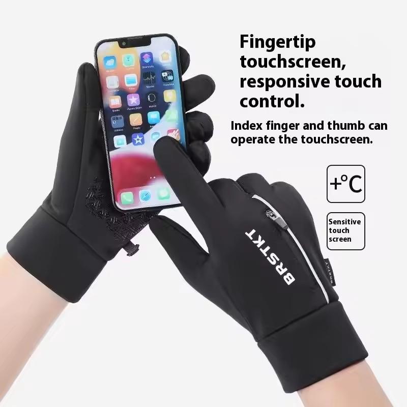 Winter Cycling Warm Gloves Men Outdoor Thick Warm Portable Pocket Full Finger Glove Touch Screen Waterproof Skiing Sports Gloves