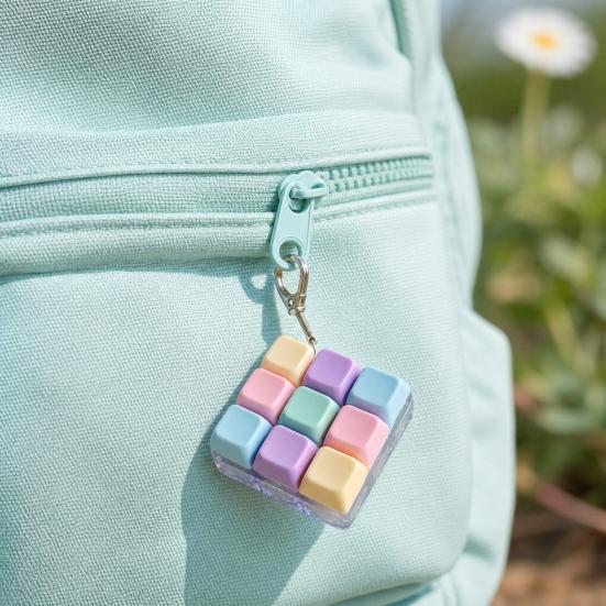 2/3/4/9-Keys Keyboard Fidget Toy, Stress Relief Push Button Finger Clicker Toy, LED Light-up Mechanical Keyboard Fidget Keychain