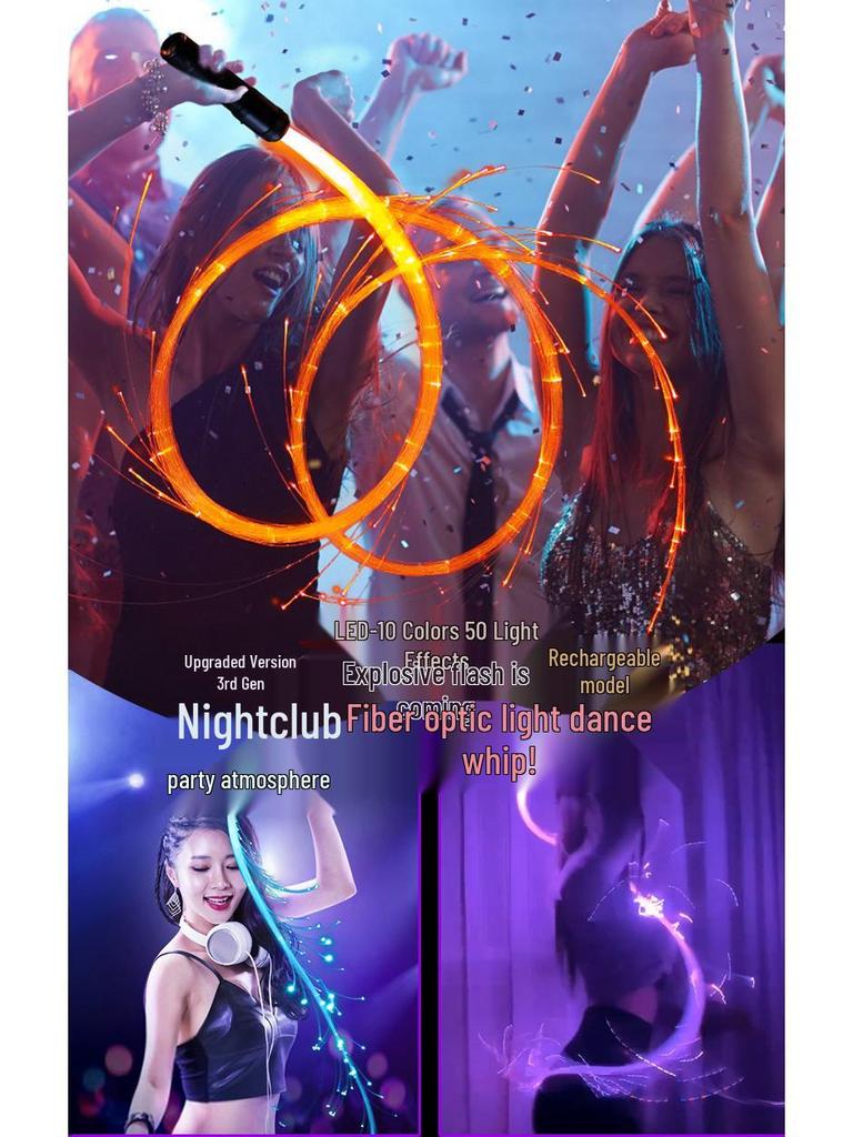Luminous Fiber Optic Dance Whip - Flash Charging Party Atmosphere Prop