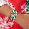 3 zufällige niedliche Weihnachtsbaum-Elch-Soft-Keramik-Armbänder, mehrschichtige bunte Seilarmbänder
