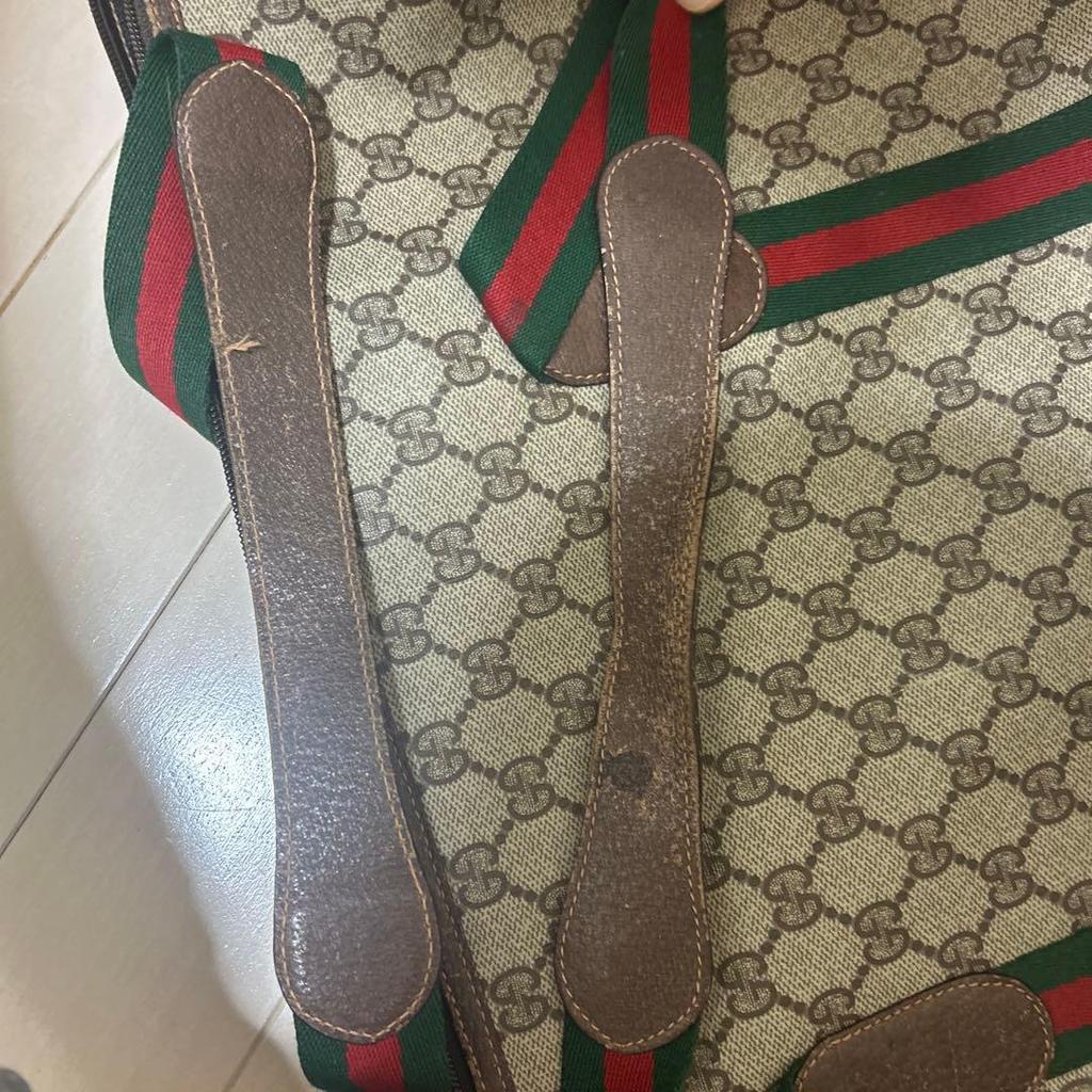 Used OLD GUCCI GG Boston Bag Sherry Line for travel