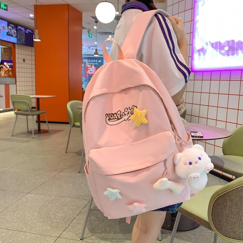 Středoškolský batoh pro studenty, dámský jednobarevný batoh, školní batoh na kampus