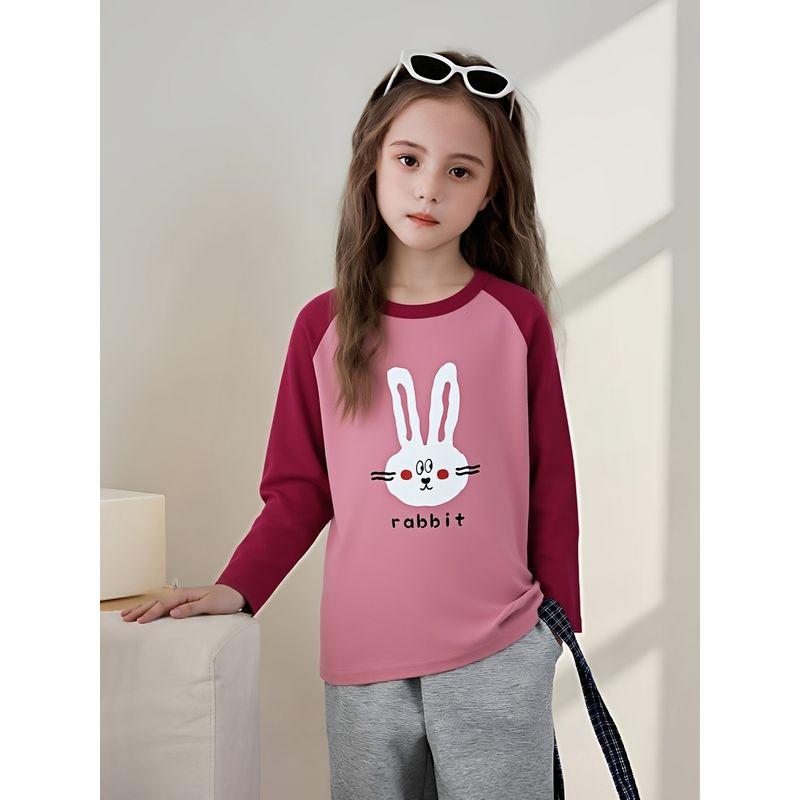 27Home Girls' Long-Sleeved T-Shirt Kidsren's 2026 Spring New Kidsren's Clothing Baby Pure Cotton Cartoon Printed Bottoming Shirt