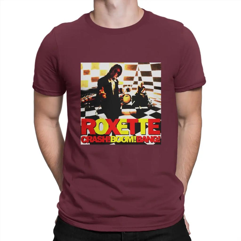 Groupe suédois dans les années 1980 Hommes T-shirts Roxette Super T-shirt Manches Courtes Col Rond T-shirts 100% Coton Hauts Imprimés Graphiques