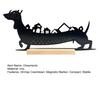 Magnetic Advent Calendar 24‑Day Christmas Countdown Dachshund Decor Metal Silhouette Ornament Funny Tabletop Decoration with Wooden Base Holiday