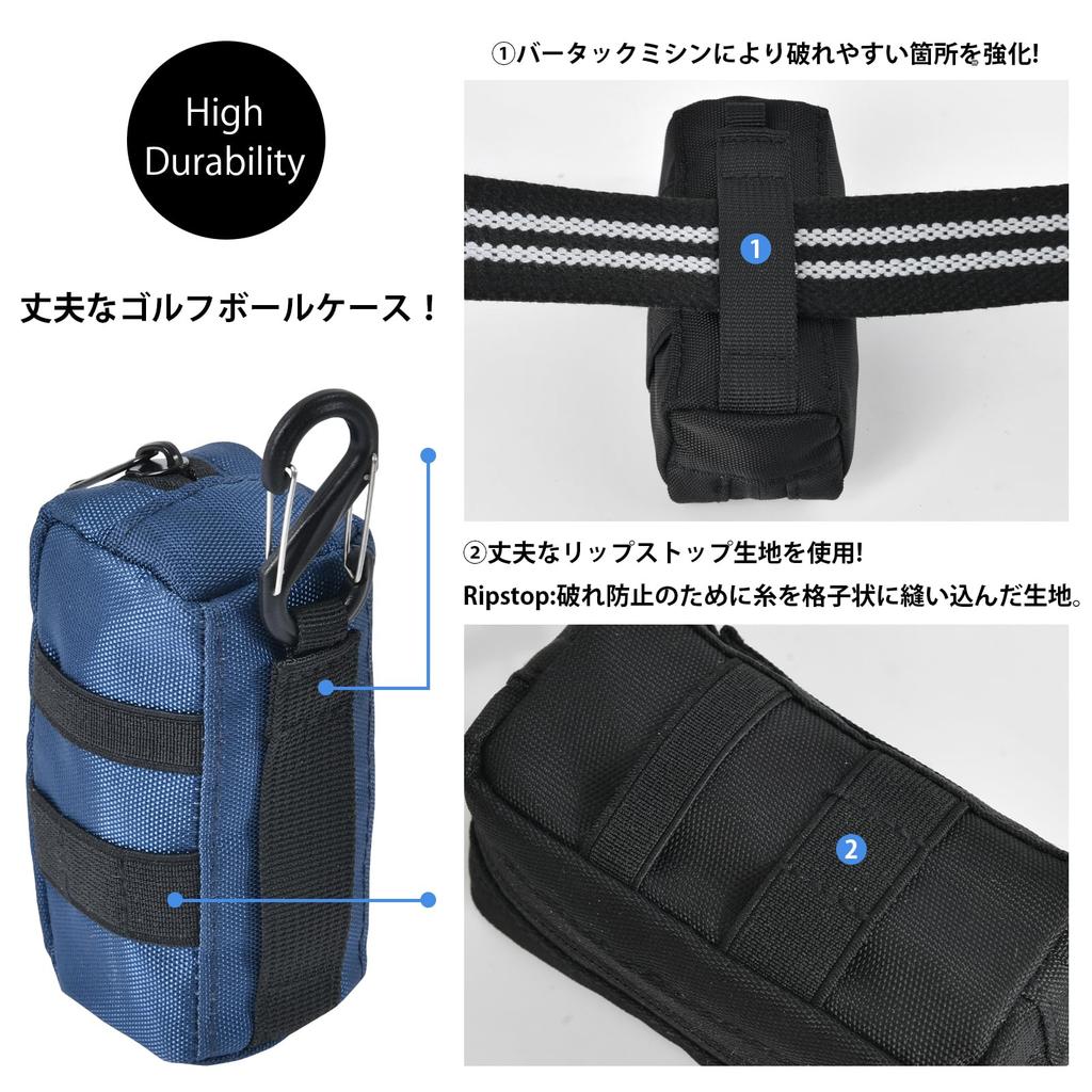 Golf Ball Box Ball Bag with Carabiner Easy To Put Hard To Fall Perfect for Lightweight and Functional Golf Bag Set Made of 1680D Nylon [Gineman] In,