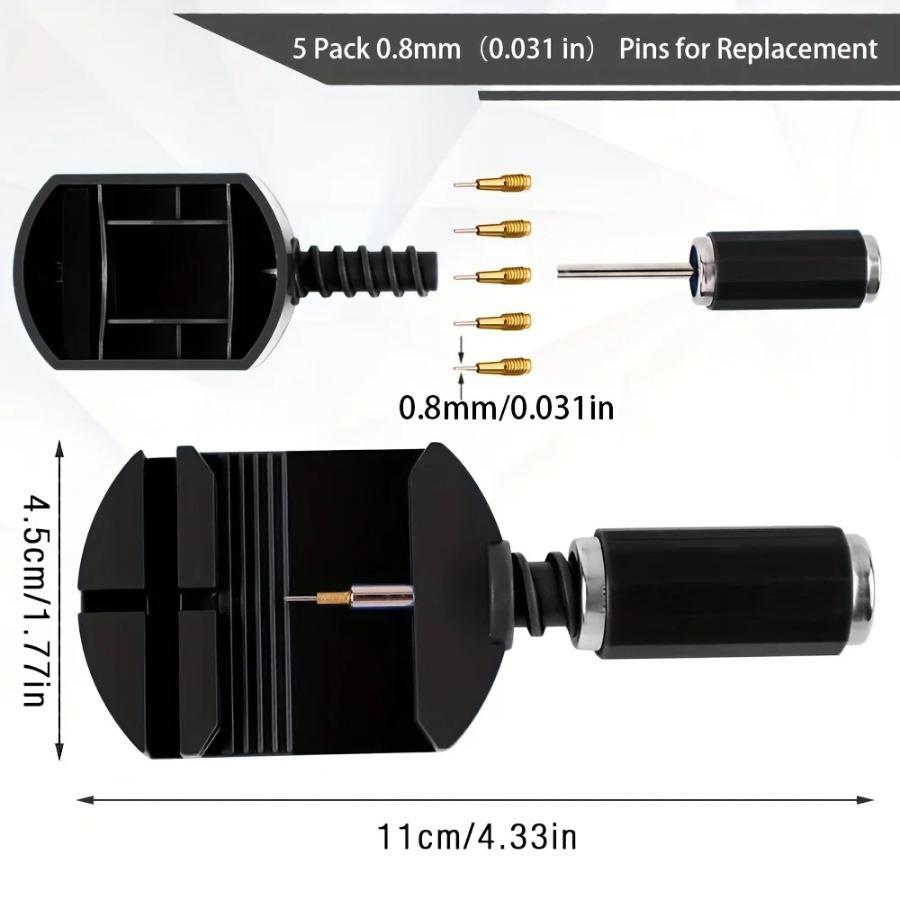 Kit di Strumenti per la Rimozione dei Maglie dell'Orologio, Kit di Strumenti per Cinturino Orologio Rimuovi Pin Catena Cinturino Strumento di Riparazione per Regolazione Cinturino Orologio