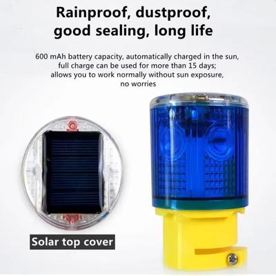 Solarbetriebene Solar-Verkehrswarnleuchte 3 LEDs 600mAh Notfall-Warnlicht Wasserdicht Automatischer Lichtsensor Warnblinklicht