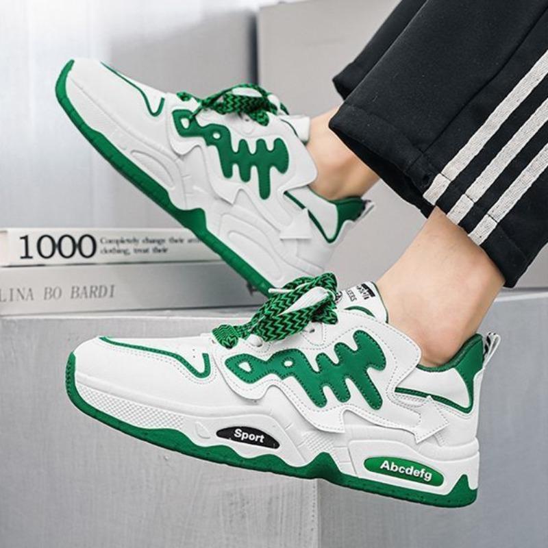 Herren-Sneakers 2025 Frühling Herbst Bequem Schnürschuh Rutschfest Abriebfest Plateau Skateboard-Schuhe Outdoor-Sportschuhe