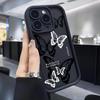 Black & White Butterfly Diamond Sand iPhone 15/16/17 Groove Case