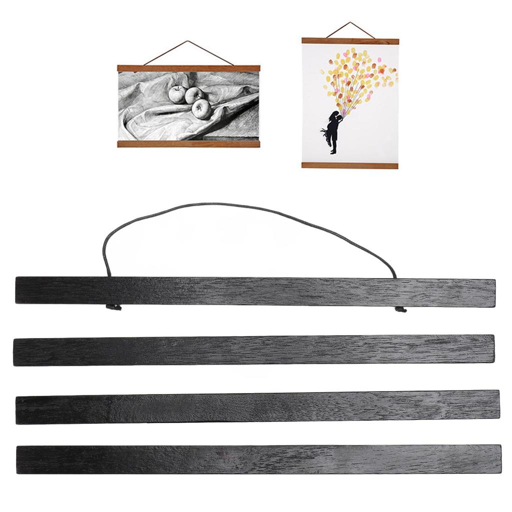 4pcs Magnetic Poster Hanger Frame Multipurpose   Decorative Wood Magnet Poster Frame for Photo Picutre   Artwork Art Print Wall Hanging