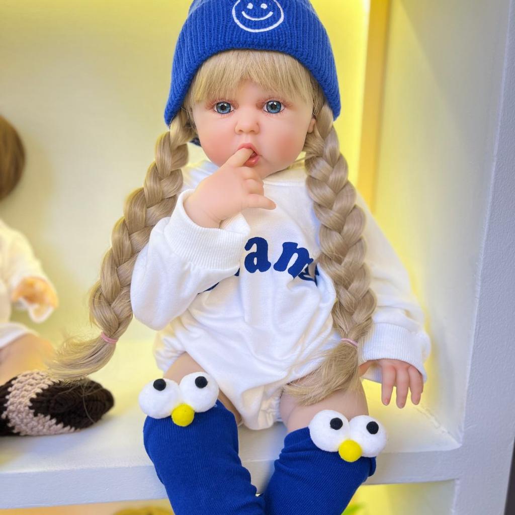 BZDOLL Soft Vinyl Reborn Doll 60cm for Girl Lifelike Vinyl Princess Baby with Cloth Body Birthday Gift Dress Up Toy
