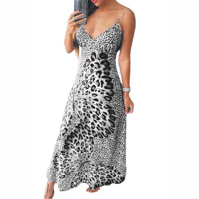 Rochii de Fund Fără Mâneci cu Decolteu în V, cu Imprimeu Leopard Fluture Halter pentru Femei