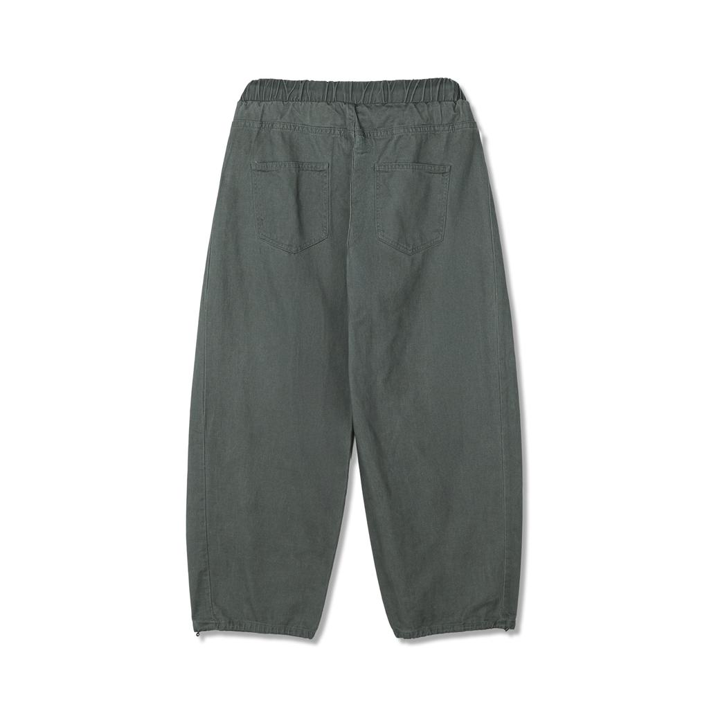 And Again Washed Cotton Wide Twill Pants (Gray)